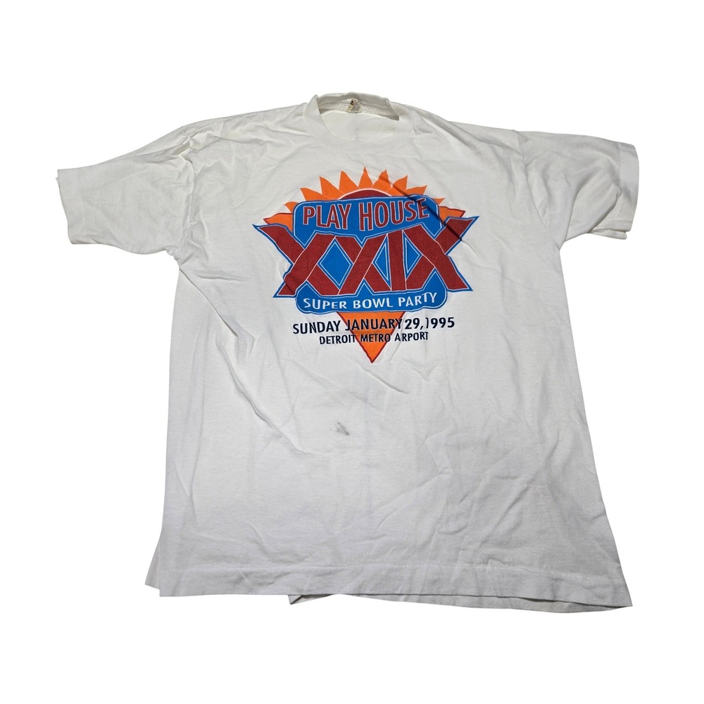 Vintage Strip‎ Club Super Bowl Party T-Shirt Men's M 90s OOAK Screen Stars